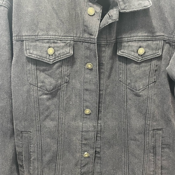 Men's Black Denim Jacket-L - Picture 8 of 9